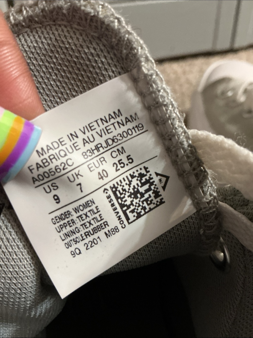 Classic High-Top Canvas Sneakers in Light sage green. - Picture 4 of 4